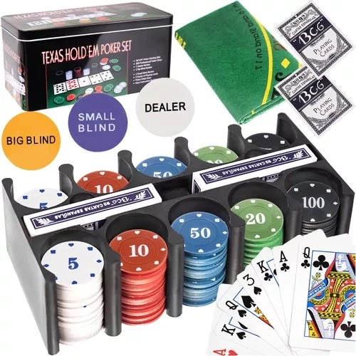 Malatec Poker-Set Texas Hold'em in Metalldose (200 Chips)