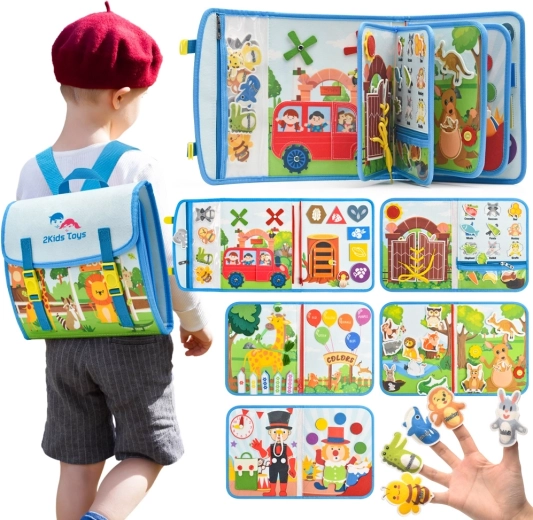 2Kids Toys sensorisches Busy-Book-Rucksack - 1 Stück