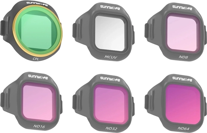 Set aus 6 Filtern Sunnylife MCUV, CPL, ND8, ND16, ND32 und ND64 für DJI Mini 5 Pro