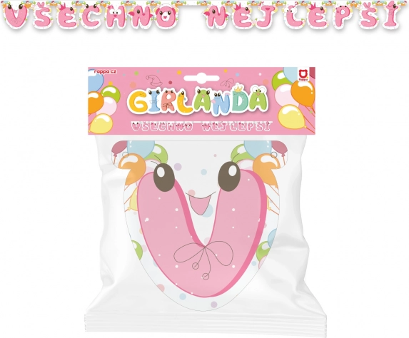 Papiergirlande Alles Gute – rosa