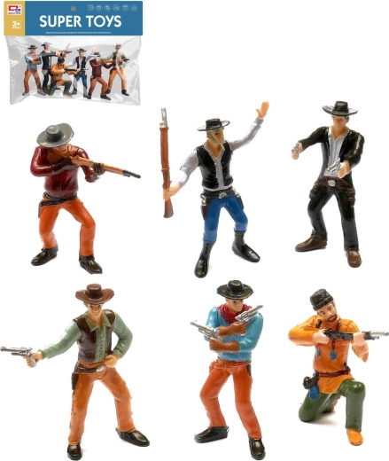 Adar Cowboy-Actionfiguren mit Waffen 9 cm (6 Figuren)