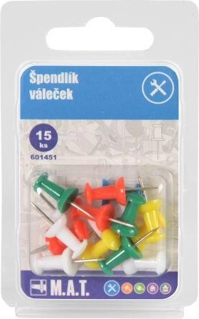 Bunte zylindrische Pinnnadeln für Pinnwände, 15 Stk.