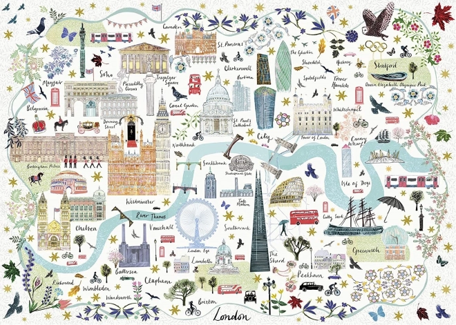 Gibsons Puzzlekarte von London 1000 Teile