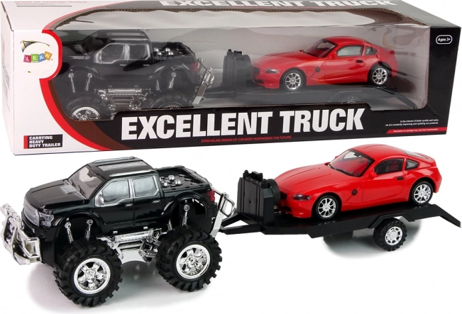 Schwarzer Monster Truck Weißes Truck-Set 58 cm