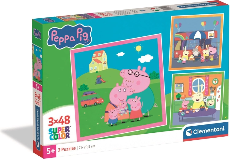 Puzzle Peppa Wutz 3×48 Teile CLEMENTONI