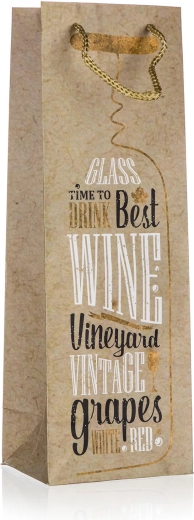 Geschenktasche für Flaschen TIME TO DRINK 12 × 35 × 9 cm