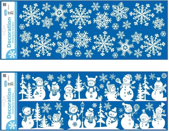 Weihnachtliche selbstklebende Schneeflocken fürs Fenster mit Glitzer