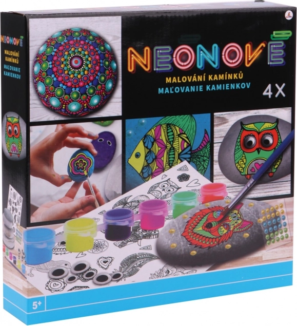 Kreativset zum Bemalen von Steinen – Neon
