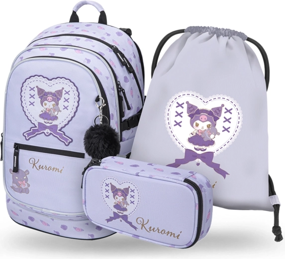 Baagl Schulset 3-teilig Core Kuromi Sweet One (Rucksack, Federmäppchen, Turnbeutel) GRS