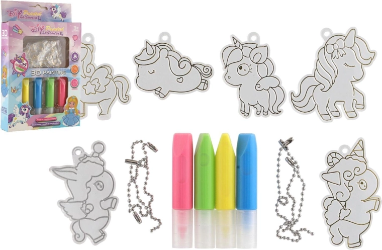 Kreativset zum Ausmalen eines Einhorn-Anhängers