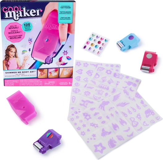 Set für temporäre Tattoos Cool Maker Shimmer Me Tattoos mit 135 Motiven