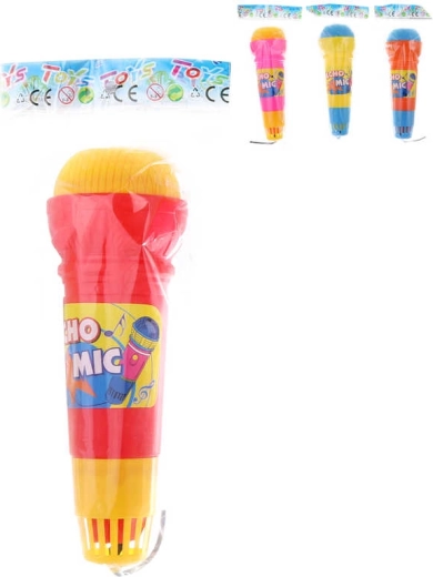 Buntes Kinder-Mikrofon aus Kunststoff mit Echo 24 cm – 1 Stück