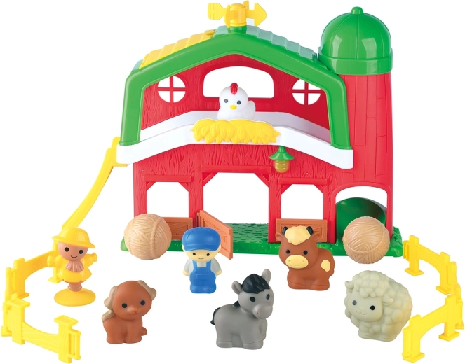 Playgo Bauernhof mit Tieren – Scheune mit Silo und Figuren