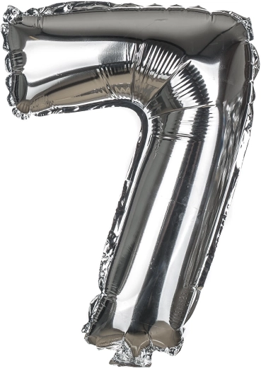 Folienballon Zahl 7, 30 cm – gold und silber Mix