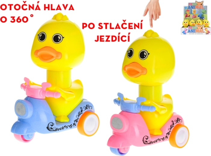 Entchen für Kinder 13 cm – Bewegung auf Druck und um 360° drehbarer Kopf