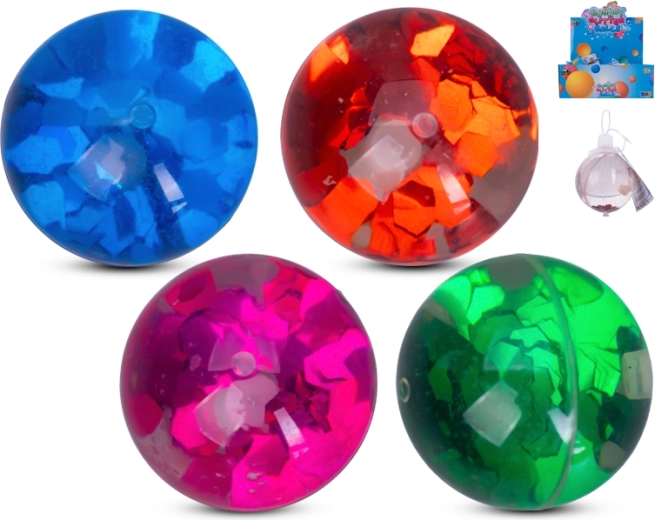 Glitzernder Springball 6 cm – Set mit 12 Stück