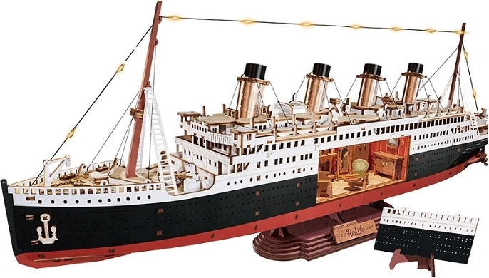 RoboTime 3D Holzpuzzle – Ewige Atlantikfahrt 1912 (Modell eines Ozeandampfers mit LED)