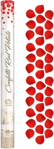 Pneumatische Konfetti – rote Textil-Rosenblätter