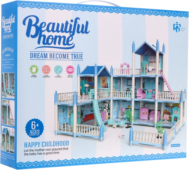 3-stöckiges Puppenhaus Kinder Spielzeug