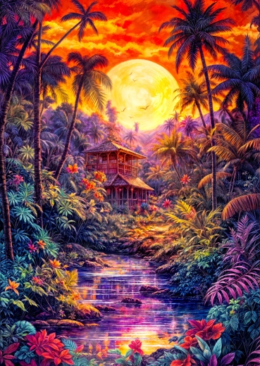 Enjoy Puzzle Dämmerung im Dschungel 1000 Teile