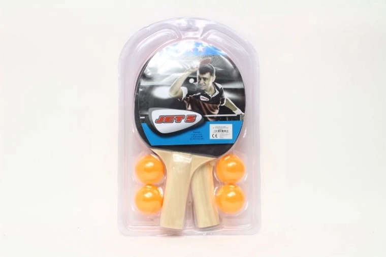 Tischtennis-Set – 2 Schläger und 4 Bälle