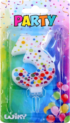 Partykerze Zahl 3 mit Punkten