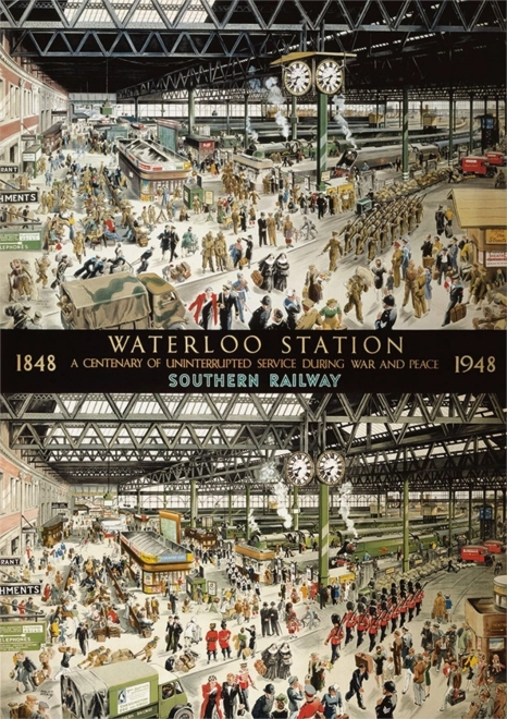 Puzzle Bahnhof Waterloo im Jahr 1848 und 1948, 1000 Teile