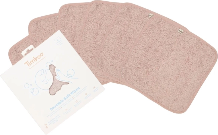 Timboo wiederverwendbare weiche Tücher Misty Rose (6 Stk.)