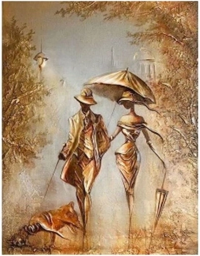 Diamantmalerei – Paar beim Spaziergang 30 × 40 cm