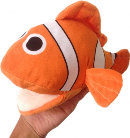 Plüsch-Handpuppe Clownfisch orange 25 cm