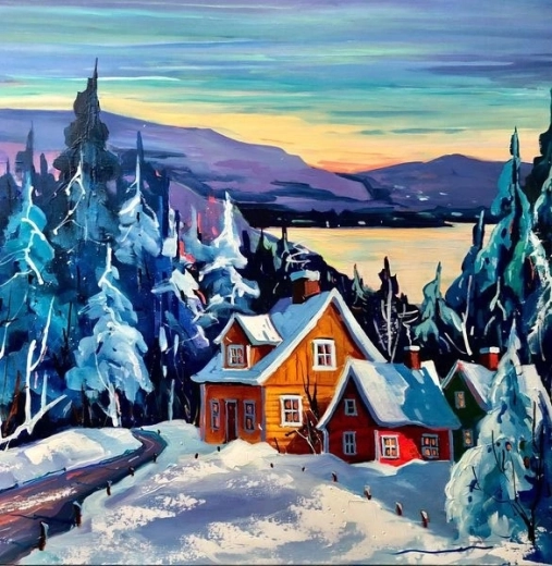 Norimpex Malen nach Zahlen Hütte im Winter 40 × 50 cm