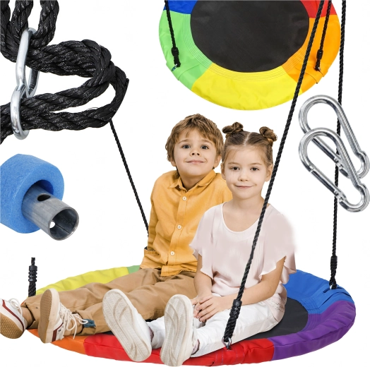 Hängende runde Schaukel 100 cm – Storchennest für Kinder