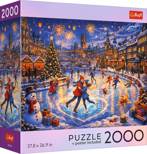 Trefl Puzzle USA Collection: Weihnachtliches Schlittschuhlaufen, 2000 Teile