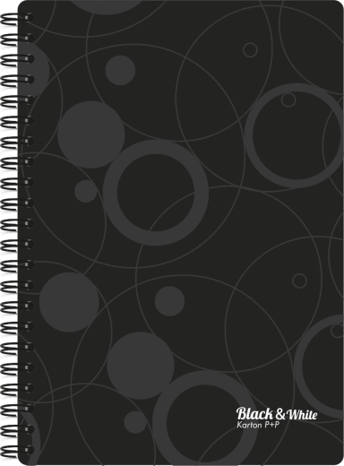 Ringblock A4 mit Doppelspirale, schwarz, PP‑Umschläge