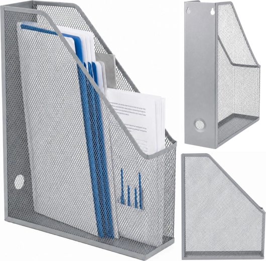 Metall-Stehorganizer für A4-Dokumente, silber