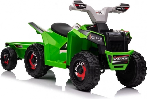 Grünes Elektro-Quad XMX630T mit Anhänger