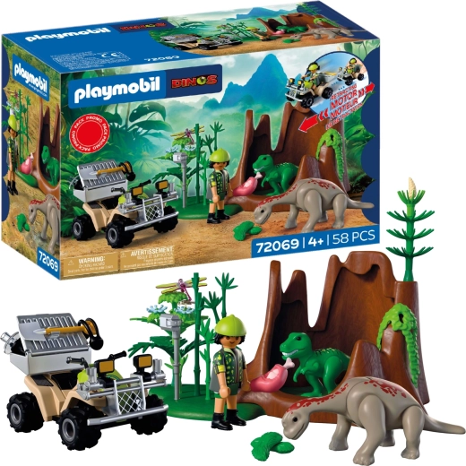 Playmobil Dinos Forscher mit Quad und Dinosaurierbabys, 58 Teile