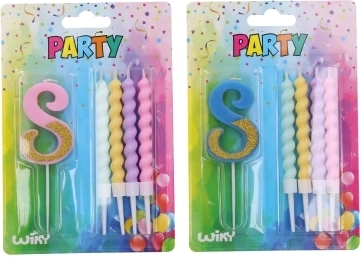 Partykerze Zahl 8 mit 4 Kerzen