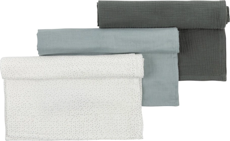 Nattou Musselintücher 3 Stk. 65 × 65 cm