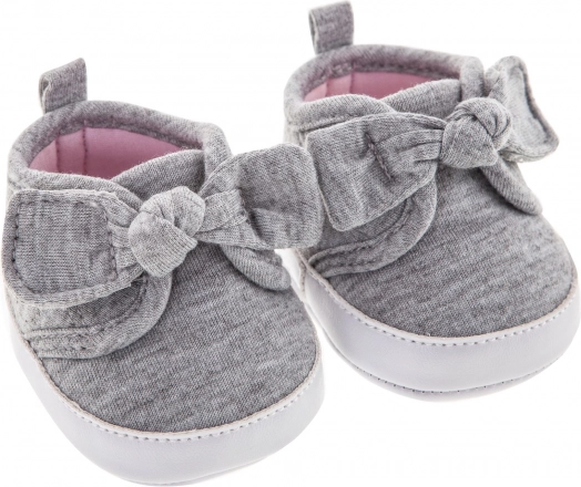 Püppchenschuhe – graue Sneaker mit Schleifchen
