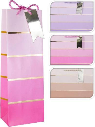 Geschenktasche für Flaschen aus Papier 36 × 12 × 9 cm, Farbmix