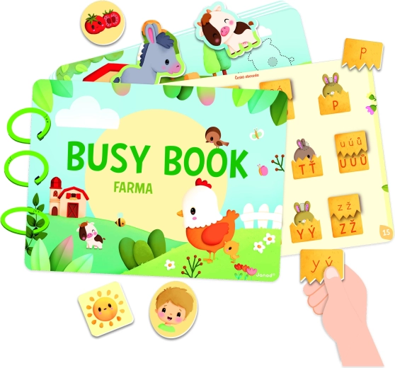 Janod Bauernhof Busy Book interaktives Aktivitäts- und Alphabetbuch