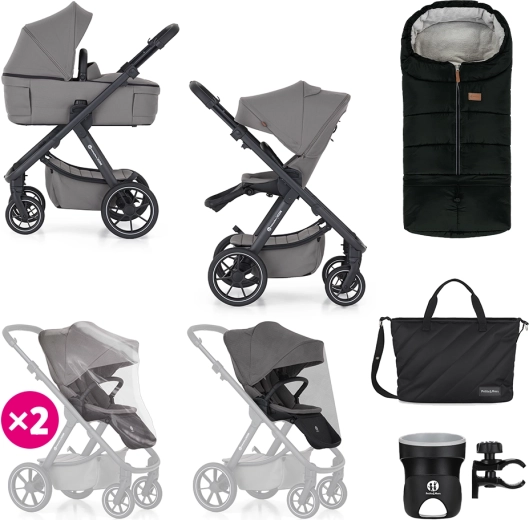 Petite&Mars Kombikinderwagen Icon 2v1 dove grey xxl rws