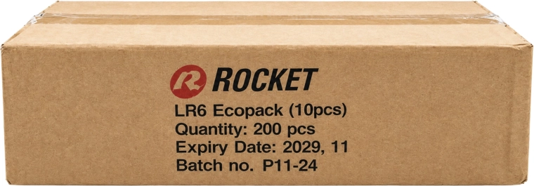 Rocket Alkali-Batterien AA (LR06) 1,5 V – Packung 200 Stk. (20×10)