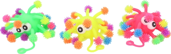 Bunte hüpfende Kugel mit Augen 11 cm