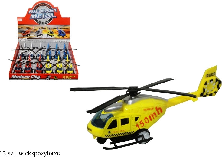 Rettungshubschrauber aus Metall-Kunststoff mit Aufziehmotor