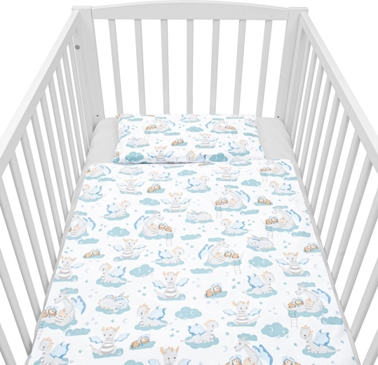 2-teiliges Baumwoll-Bettwäsche-Set für das Kinderbett NEW BABY Drache 120 × 90 cm