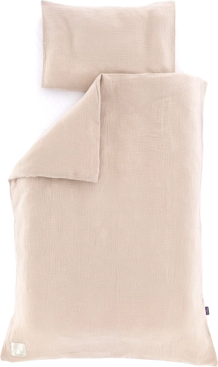Träumeland Musselin-Bettwäsche beige 100 × 135 cm + 40 × 60 cm