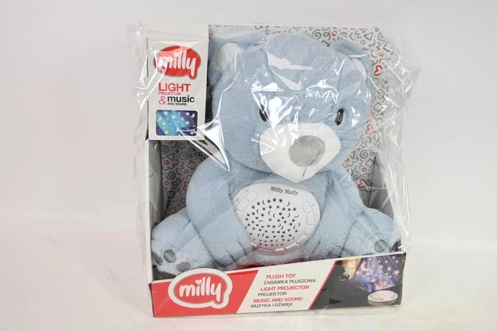 MillyBear blauer Plüschbär mit Nachthimmel-Projektor