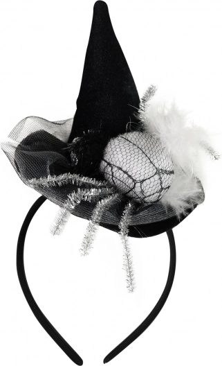 Haarreif mit Hütchen und Spinne